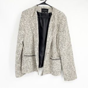 Banana Republic Factory Black & White Tweed Open Front Blazer
